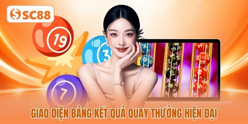 Giao diện bảng kết quả quay thưởng hiện đại